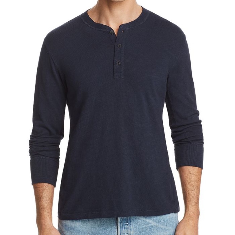 NWT Rag & Bone Classic Henley in Deep Navy